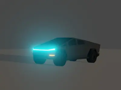 Tesla Cybertruck Low poly version Low-poly 3D model