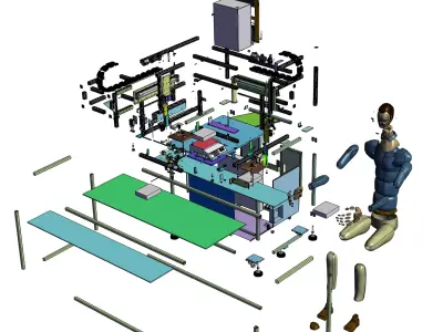 Automatic weighing barcode reader 3D model