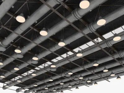 Ceiling Ventilation Pipes 5 3D model