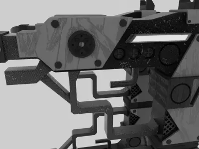 Sci-Fi Guns Low-poly 3D model