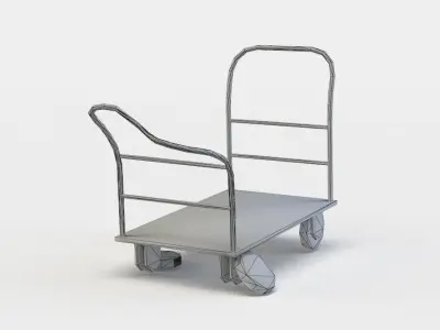 Damaged trolley Low-poly 3D model