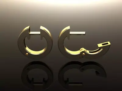 Simple Square Hoop Earring Size Small 3D print model