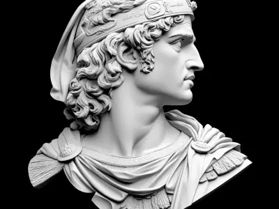 Alexander the Great 3D Relief Bust 3D print model