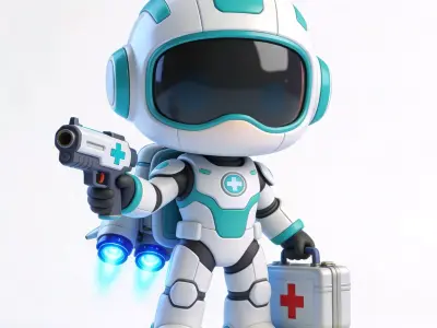 The Guardian Angel Stylized Sci-Fi Medic 3D Model Low-poly 3D model