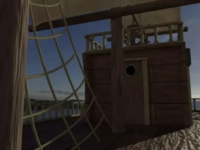 Pirate Ship Low-poly 3D model 3