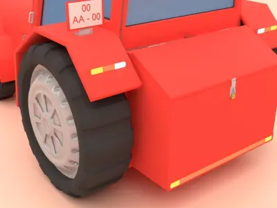 Rigged Farming Tractor 3D model
