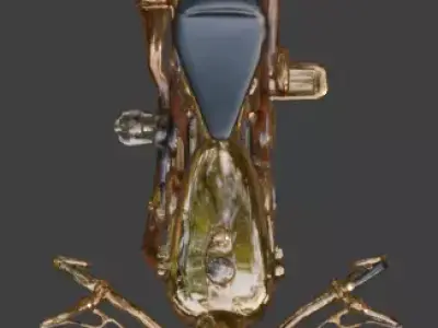 Steampunk Luxury High-Performance Motorcycle 3D Model Low-poly 3D model