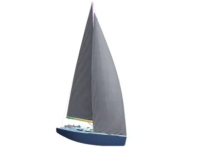Yacht sailboat Low-poly 3D model