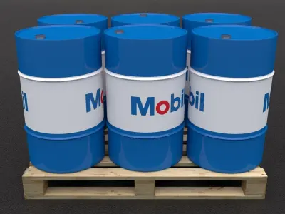 Mobil Barrel With Pallet Low-poly 3D model
