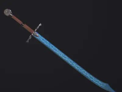 Saber Sword Fantasy Medieval Stylized PBR Low-poly 3D model