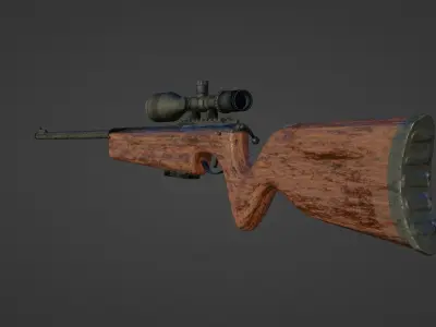 Rifle with scope Low-poly 3D model