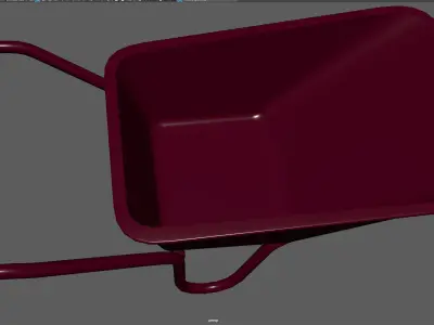 Low Poly Wheelbarrow Game-Ready Asset Free low-poly 3D model