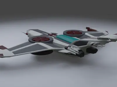 Spaceship - Interceptor Low-poly 3D model