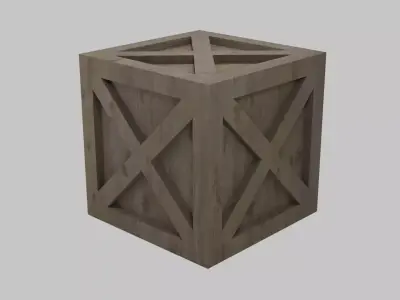 Low Poly Wooden Crate 2 Low-poly 3D model