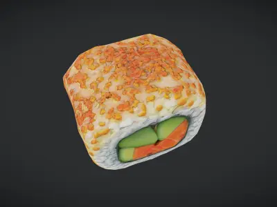Sushi - Uramaki Low-poly 3D model