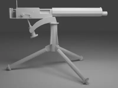Vickers-Maxim Machine Gun WWI Free low-poly 3D model