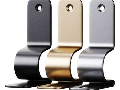 Polished Nickel Stair Runner Rod Bracket holder 3D model
