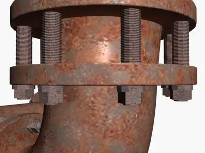 Industrial Pipe 3d Model Low-poly 3D model