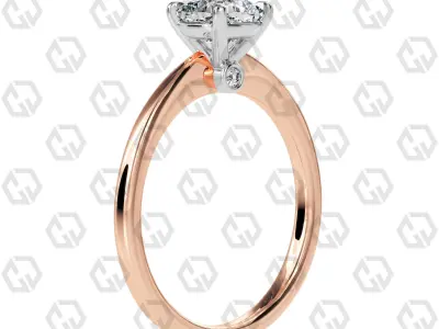 Ring 152 Cushion shape with hidden signature diamond both side 3D print model