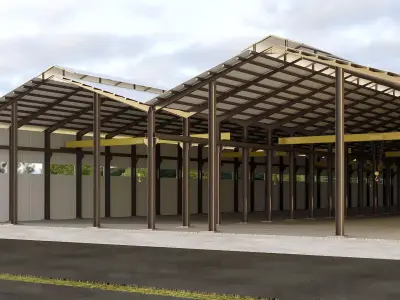 Industrial Shed Hanger 3D model