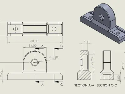 pillow block bearing number 608 Free 3D print model