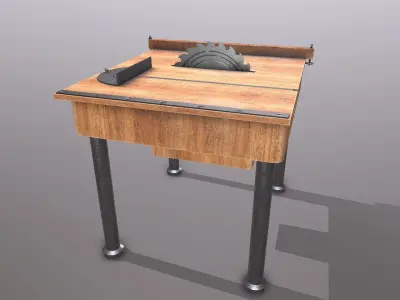Circular Saw Bench Low-poly 3D model