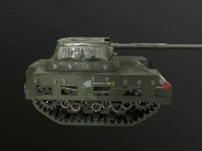 Tank low poly animated Low-poly 3D model