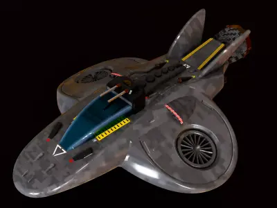 Sci Fi Shooter Spaceship Low-poly 3D model