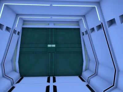 sci fi corridor 3D model 166