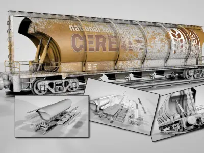 Cereals Train Wagon 3D model