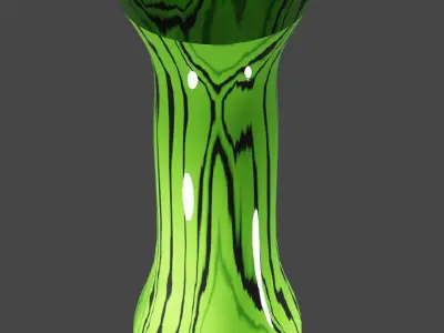 Porcelain vase glass vase with color likes watermelon peel Free low-poly 3D model