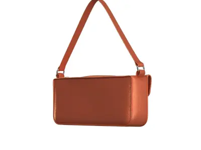 Orange Leather Baguette Bag 3D model