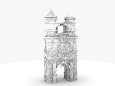 Ruined Castle with Ivy 3D model