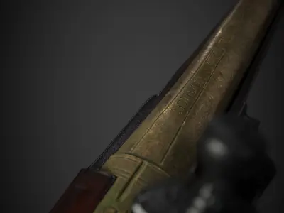 George Washington Flintlock Pistol Low-poly 3D model