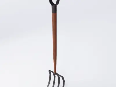 Long metal handle fork 3d model  3D model