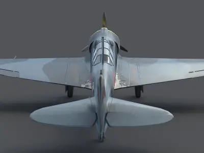 LA-5FN WWII Soviet Fighter Aircraft Low-poly 3D model