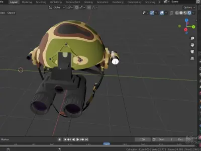 Military Helmet Low-poly 3D model 2