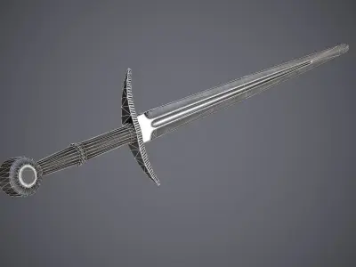 Bastard sword Low-poly 3D model shop