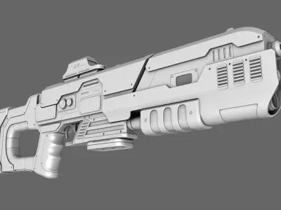 Sci-Fi Rifle Gun 3D model