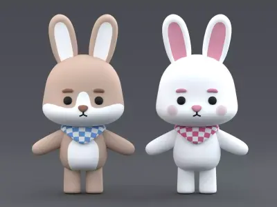 Cute Bunny Free 3D model