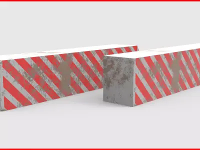 Concrete Barricade Low-poly 3D model purchase