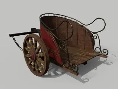 Roman Chariot Low-poly 3D model
