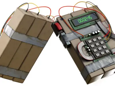 C4 Explosive Bomb Low-poly Low-poly 3D model