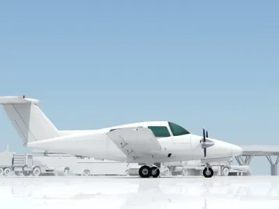 Beechcraft Model 76 Duchess Static Low Poly Aircraft Low-poly 3D model