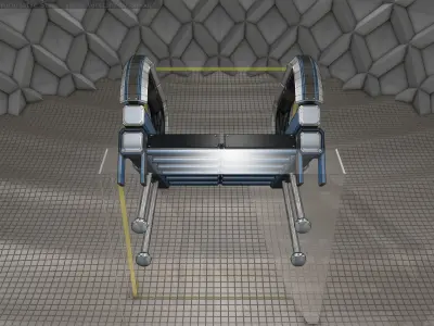 Sci-Fi Stairs - 1 - Blue Version  Low-poly 3D model
