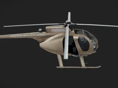 Hughes OH-6 Low-poly 3D model