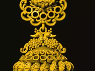 jumka ornate golden buddha 3D print model
