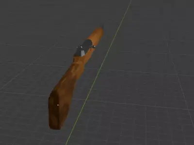 Minimal Rifle Low-poly 3D model