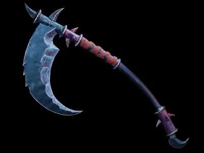 Stylized Scythe Low-poly 3D model