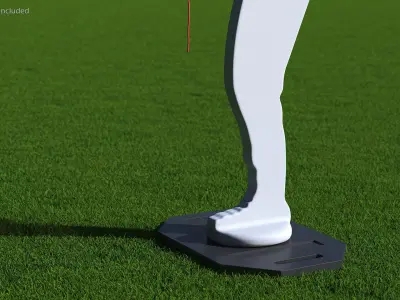 Baseball Pitching Dummy White 3D model